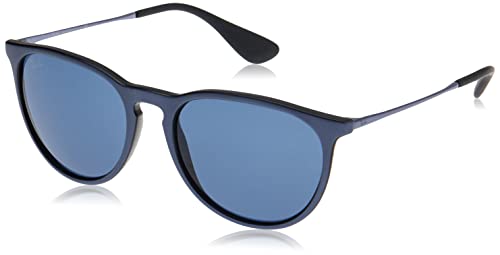 Ray-Ban Erika Gafas, Parte Superior de Color Violeta Metálico En Negeo/Azul Oscuro, 54 Unisex Adulto