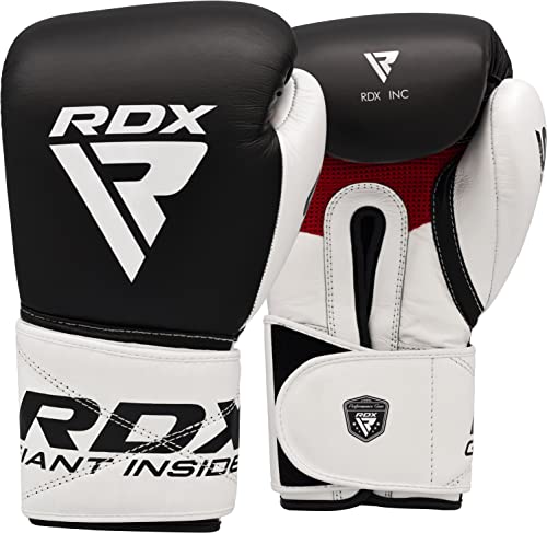 RDX Guantes de Boxeo para Entrenamiento y Muay Thai | Cuero Vacuno Mitones para Sparring, Kick Boxing | Boxing Gloves para Saco Boxeo, Combate Training