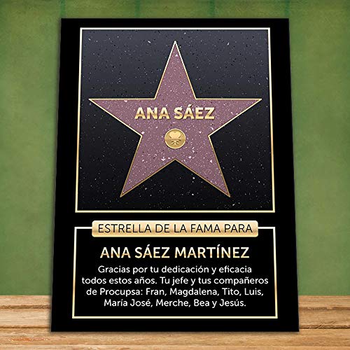 Regalo Personalizado: Estrella de la fama Personalizable con Nombre y dedicatoria