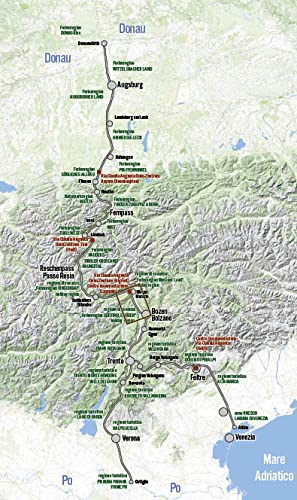 Región bienestar Merano Burgraviato 14/30 en la Via Claudia Augusta - 3 mapas históricos + 1 actual lleno de consejos de excursiones y experiencias de vacaciones - "4 mapas a través de los milenios"