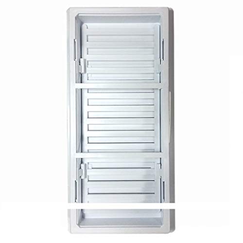 Rejilla de ventilación de plástico rectangular, tipo Shunt, con cierre regulable. Especial para baño y cocina.