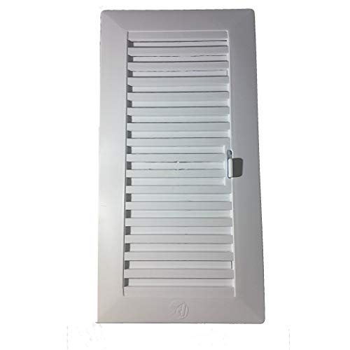 Rejilla de ventilación de plástico rectangular, tipo Shunt, con cierre regulable. Especial para baño y cocina.