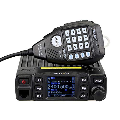 Retevis RT95 Emisoras De Radioaficionado, Profesional Emisora Coche Doble Banda,LCD Display 180° Rotación,5w/15w/25w 200 Canales DTMF TFT Con Función Escaneo y Contraseña Mini Mobile Coche Radio