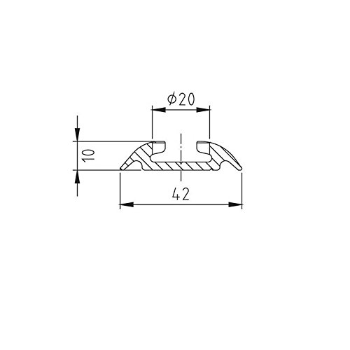 Riel de soporte perfil ligero semicircular – perforado – 2 metros