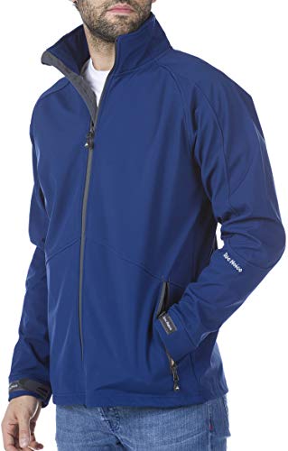 Roc Neige Chaqueta Softshell Hombre, Lisa, con Cremallera y Bolsillos Laterales, Ajuste Velcro en puños. Impermeable, Cortavientos, Alta Capacidad Termica. Hombre Azulina L