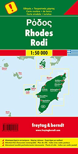 Rodas, mapa de carreteras. Escala 1:50.000. Freytag & Berndt.: Toeristische wegenkaart 1:150 000: AK 0834 (Auto karte)