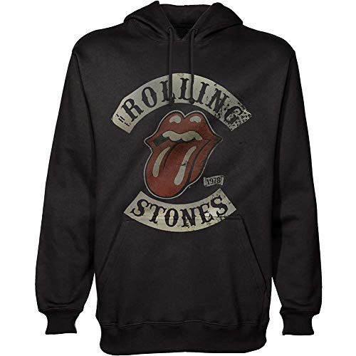 Rolling Stones The Pullover Hoodie: 1978 Tour Sudadera con Capucha, Negro, XXL para Hombre