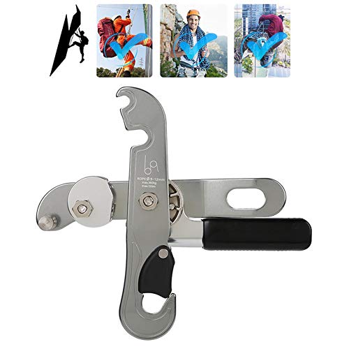 RSHJD Descensor Escalada Autofrenante para Cuerda 9-12mm, Descensor de Cuerda para Escalada Rescate Rappelling Espeleología, Ideal para Nuevos EscaladoresRappelling Descender