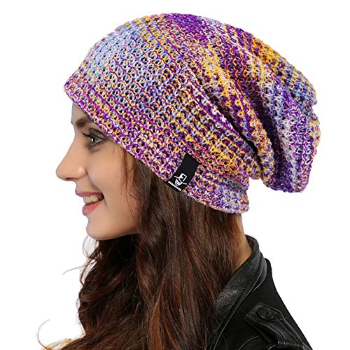 Ruphedy Gorros Mujer Vistoso Tejer Long Slouchy Gorro Beanie Sombrero de Invierno B08w