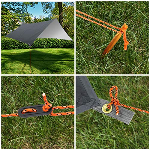 RYACO Toldo de Refugio Impermeable 3M*3M, Hamaca Tienda de campaña, portátil, Ligera, Impermeable, Refugio para Camping, Senderismo, Mochila (Gris, 3m x 4m)