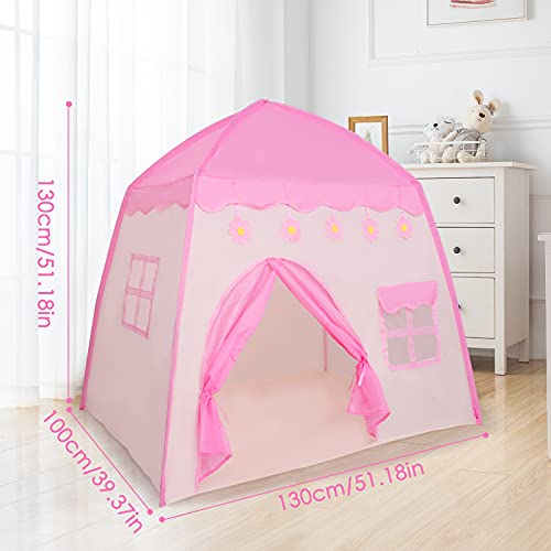 S SMAUTOP Tienda de campaña Infantil, Tienda para Niños, Carpa Infantil, Castillo de la Princesa, Pop Up, Regalo para Niños, para Interior y Exterior, Rosa(51x51x39 Pulgadas)