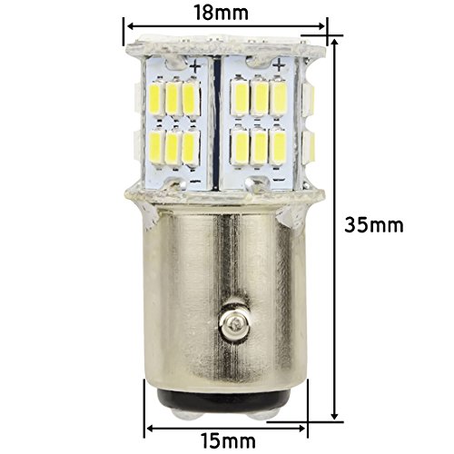 Safego 2x Bombillas LED 1157 P21/5W BAY15D 54 SMD 3014 Luz de Estacionamiento Luz Exterior Coches Motos 12V Blanco 6000K