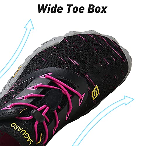 SAGUARO Hombre Mujer Minimalistas Zapatillas de Deporte Trail Running Calzado Caminar Cómodas Senderismo Ciclismo Ligeras Deportivas Andar Trekking Montaña Agua Exterior Interior(052 Rosado, 40 EU)