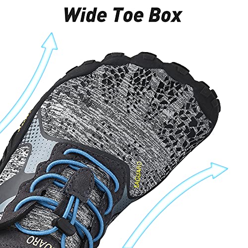 SAGUARO Hombre Mujer Zapatillas Barefoot Minimalistas Calzado de Training Ligeras Cómodas para Caminar Senderismo Ciclismo Trail Running Trekking Playa Agua Exterior Interior, Moneda Gris, 48