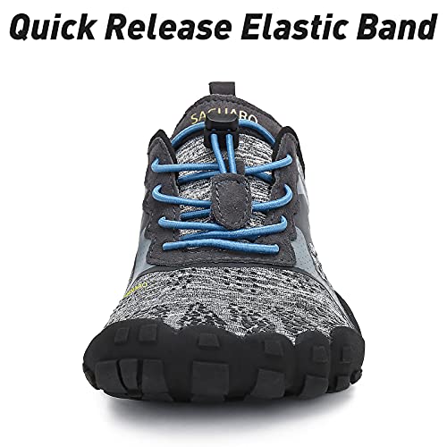 SAGUARO Hombre Mujer Zapatillas Barefoot Minimalistas Calzado de Training Ligeras Cómodas para Caminar Senderismo Ciclismo Trail Running Trekking Playa Agua Exterior Interior, Moneda Gris, 48