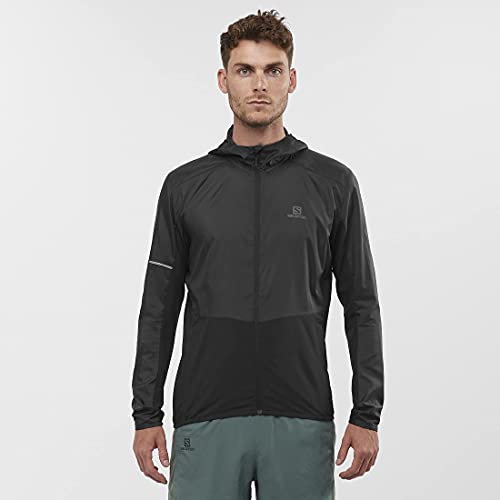 Salomon Agile Fz Hoodie Sudadera Hombre, Negro (Black), S