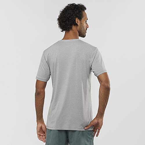 Salomon Agile Training Tee Camiseta Deportiva De Manga Corta Hombre, Gris (Alloy/Heather), XL