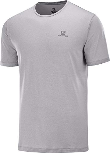 Salomon Agile Training Tee Camiseta Deportiva De Manga Corta Hombre, Gris (Alloy/Heather), XL