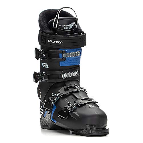 Salomon Botas de esquí S/Pro X90 CS para Hombre, Color Negro, Azul Race y Blanco, Talla 30 EU