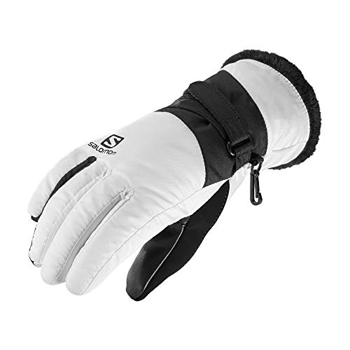 Salomon Force Dry Guantes de esquí y Snowboard, Mujer, Blanco/Negro (White/Black), M