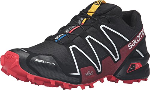 Salomon L38315400, Zapatillas de Trail Running Unisex Adulto, Negro (Black/Radiant Red/White), 44 2/3 EU