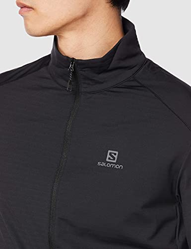 Salomon Outrack Full Zip Mid Sudadera con Cremallera para Hombre, Negro (Black), M