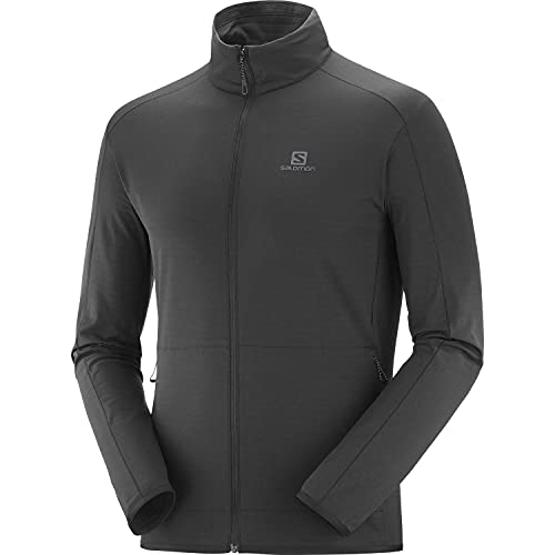 Salomon Outrack Full Zip Mid Sudadera con Cremallera para Hombre, Negro (Black), M