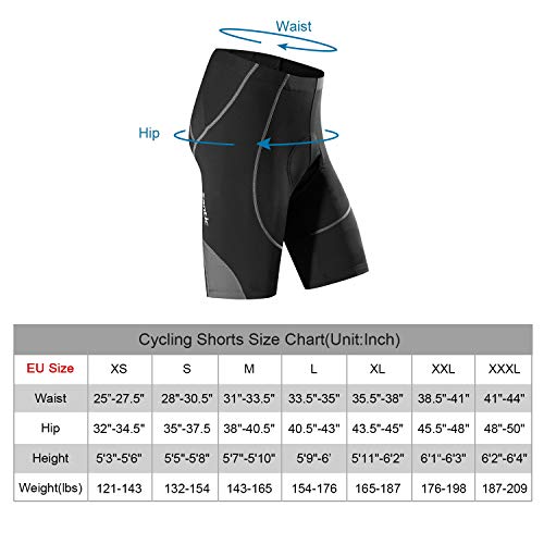 Santic Pantalon Ciclismo Hombre Corto Pantalones Bicicleta Hombre Montaña/MTB Acolchado con Badana/Almohadilla Gris EU S