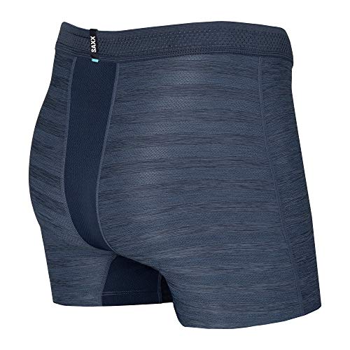 Saxx - Calzoncillos tipo bóxer para hombre con soporte integrado para ballpark, Denim oscuro jaspeado, M