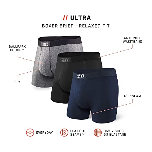 SAXX Underwear Co. Ultra 3Pack Boxer Brief Classic Ultra 18 (Medio) Medio Classic Ultra 18