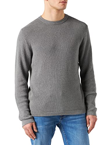 SELECTED HOMME Slhrocks LS Knit G Noos-Cuello Redondo Suéter, Color Gris, M para Hombre