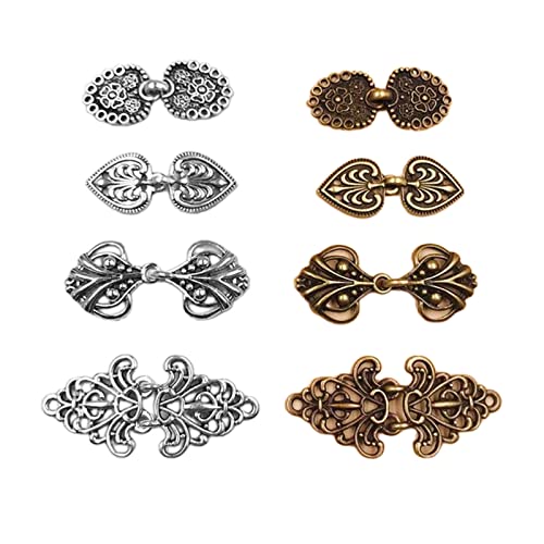 Sharplace Paquete de 8 Pinzas de Rebeca Retro Suéter Vintage Clip en Espiral Patrón de Flores Antiguas Pinzas para Chal Suéter Clip para Cuello Vestidos Pinza P