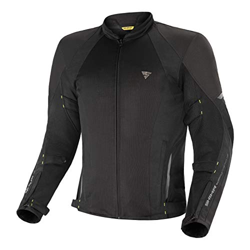 Shima JET Chaqueta Moto Hombre -Transpirable Cazadora Moto Malla de Verano Hombre con Membrana Impemeable, Protectores CE Espalda, Hombros, Codos, Ajuste de la Anchura (Negro, XL)