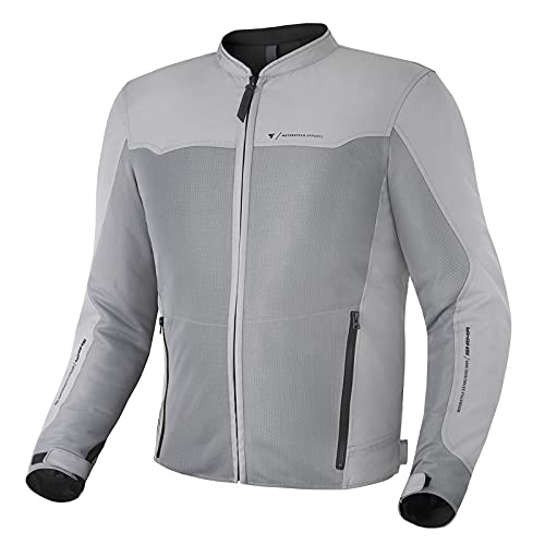 Shima OPENAIR Chaqueta Moto Hombre | Ligera y Transpirable Cazadora Moto Mesh de Verano Hombre con CE Espalda, Hombros, Codos Protecciones, Ajuste de la Anchura (Gris, L)