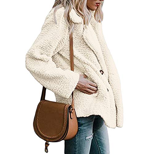 SHOBDW Mujer Chaqueta para Mujer de Moda Sólida Chaqueta Casual Otoño Invierno Tops de Manga Larga Parka cálida Outwear Abrigo para Mujer Turn Down Collar Overcoat Ladies Outercoat