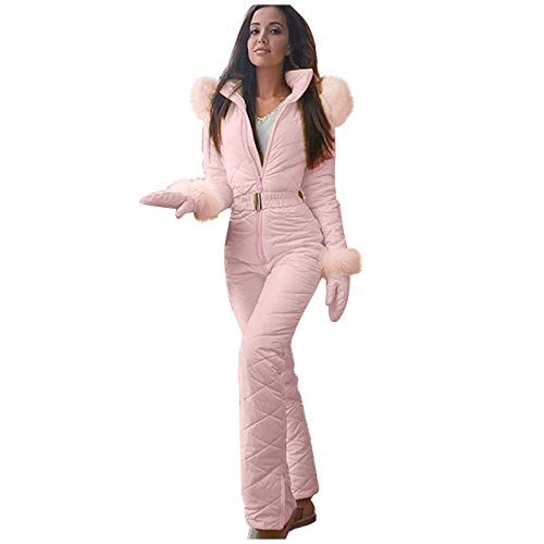 SHOBDW Traje De Esquí Para Mujer Talla Grande Traje De Nieve CáLido De Invierno Para Mujer Pantalones Deportivos Al Aire Libre Traje De Esquí Mono Impermeable Barato Invierno(Rosado,M)