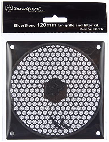 SilverStone SST-FF121B - Rejilla para ventilador de 120mm y filtro de polvo, negro