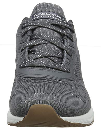 Skechers Bobs Squad-Glam League, Zapatillas Bajas Mujer, Gris (Gray Engineered Knit/Silver Trim Gysl), 39 EU