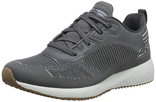 Skechers Bobs Squad-Glam League, Zapatillas Bajas Mujer, Gris (Gray Engineered Knit/Silver Trim Gysl), 39 EU