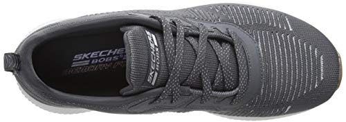 Skechers Bobs Squad-Glam League, Zapatillas Bajas Mujer, Gris (Gray Engineered Knit/Silver Trim Gysl), 39 EU