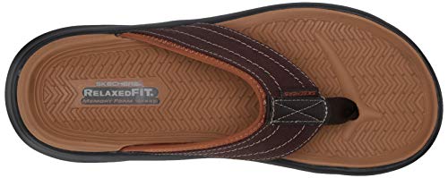 Skechers Sargo Reyon, Chanclas Hombre, Marrón (Chocolate Canvas Chocolate), 45 EU