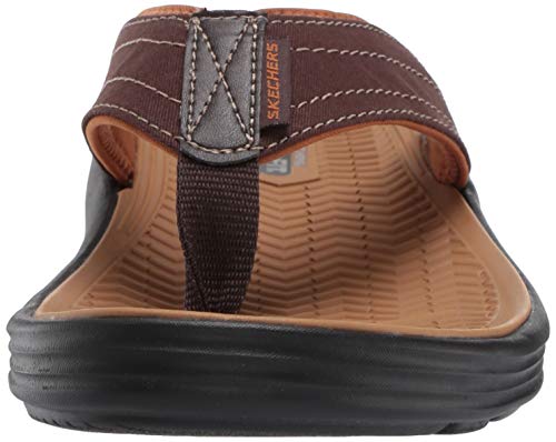 Skechers Sargo Reyon, Chanclas Hombre, Marrón (Chocolate Canvas Chocolate), 45 EU