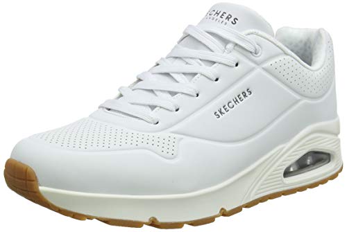 Skechers Uno- Stand On Air, Zapatillas Hombre, Multicolor (Wht Black Durabuck/Trim), 45 EU