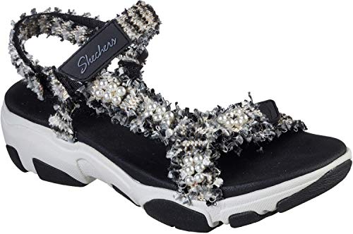 Skechers Women's Daddy-O - Koko Sandal, Black/White, 7