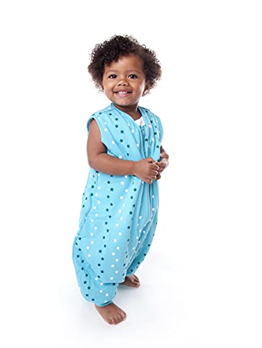 Slumbersac - Saco de dormir con diseño de estrellas para bebé, color verde azulado (para invierno, con pies, 0,5 tog, disponible en 5 tallas) azul azul petróleo Talla:24-36 meses