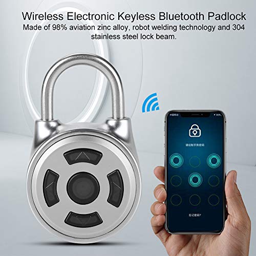 Smart Bluetooth Padlock APP Control Candado electrónico sin llave Aleación de zinc Candado antirrobo de seguridad con luz indicadora para cajones, armarios, mochilas