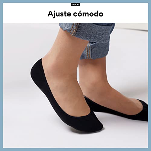 Snocks Calcetines Invisibles Mujer Negro 6x Calcetines Mujer Blanco Tamaño 39-42 Beige Calcetines Tobilleros Mujer Algodón Calcetines Mujer Cortos Pinkis Mujer