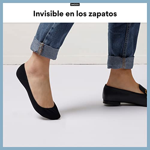 Snocks Calcetines Invisibles Mujer Negro 6x Calcetines Mujer Blanco Tamaño 39-42 Beige Calcetines Tobilleros Mujer Algodón Calcetines Mujer Cortos Pinkis Mujer