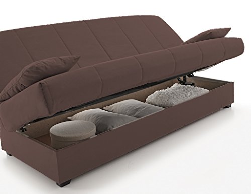 Sofa Cama Clic CLAC con ARCÓN DE ALMACENAJE Chocolate