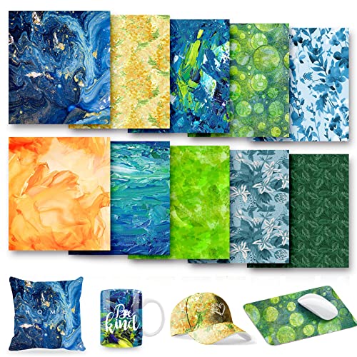 Souarts Infusible Transfer Ink Sheets, lámina para plóter para textil, vidrio, pintura al óleo, lámina de vinilo de transferencia para planchar, para manualidades, ropa, camiseta, cuero, tazas